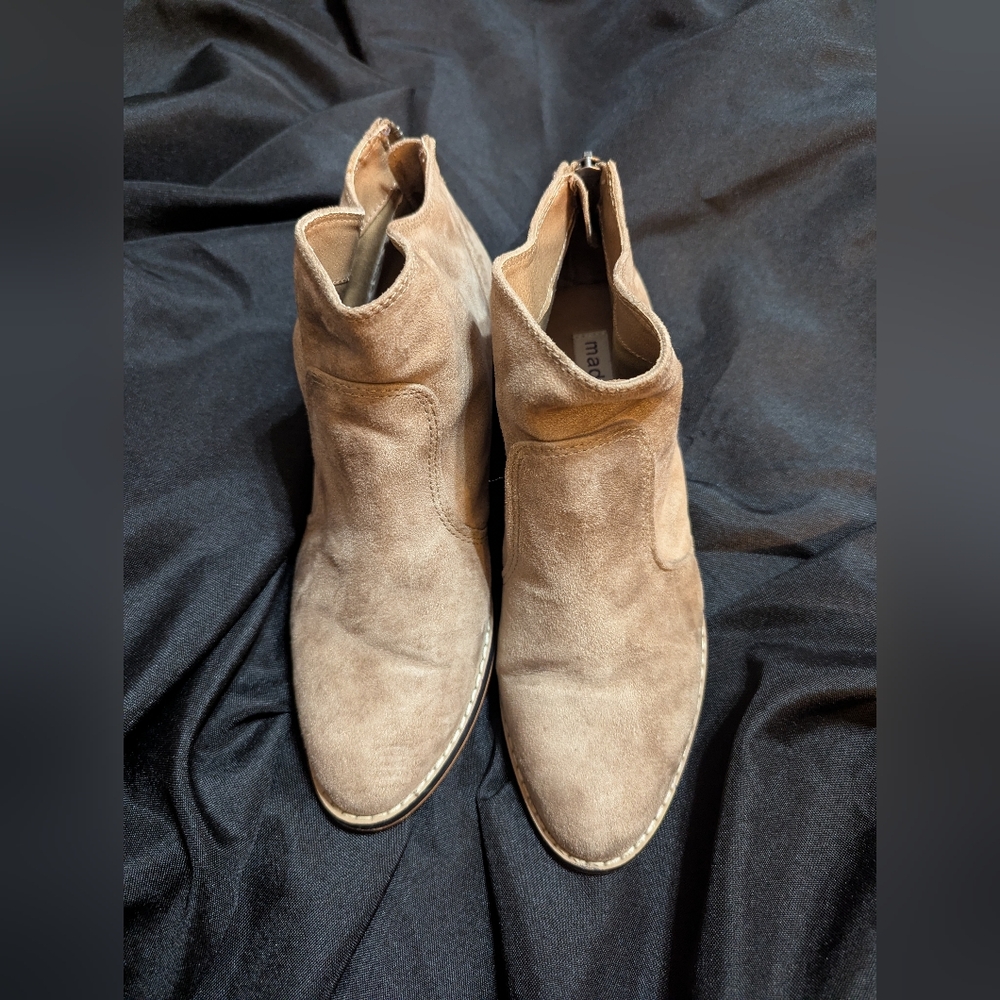Madden Girl Taupe Suede Ankle Booties